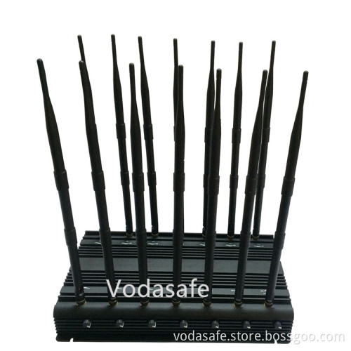WiFi GSM CDMA 3G Full-Band Wireless Cell Phone Signal Jammer with 14 Antenna Jammer